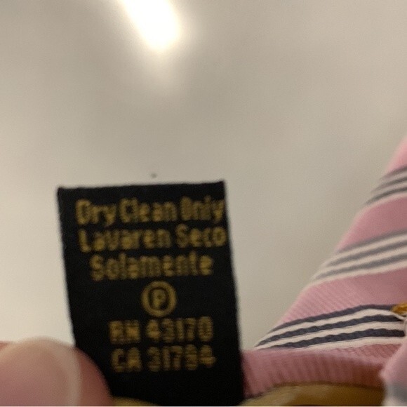 Donald J Trump Pink Gray Navy White Striped Silk Neck Tie - Picture 7 of 7